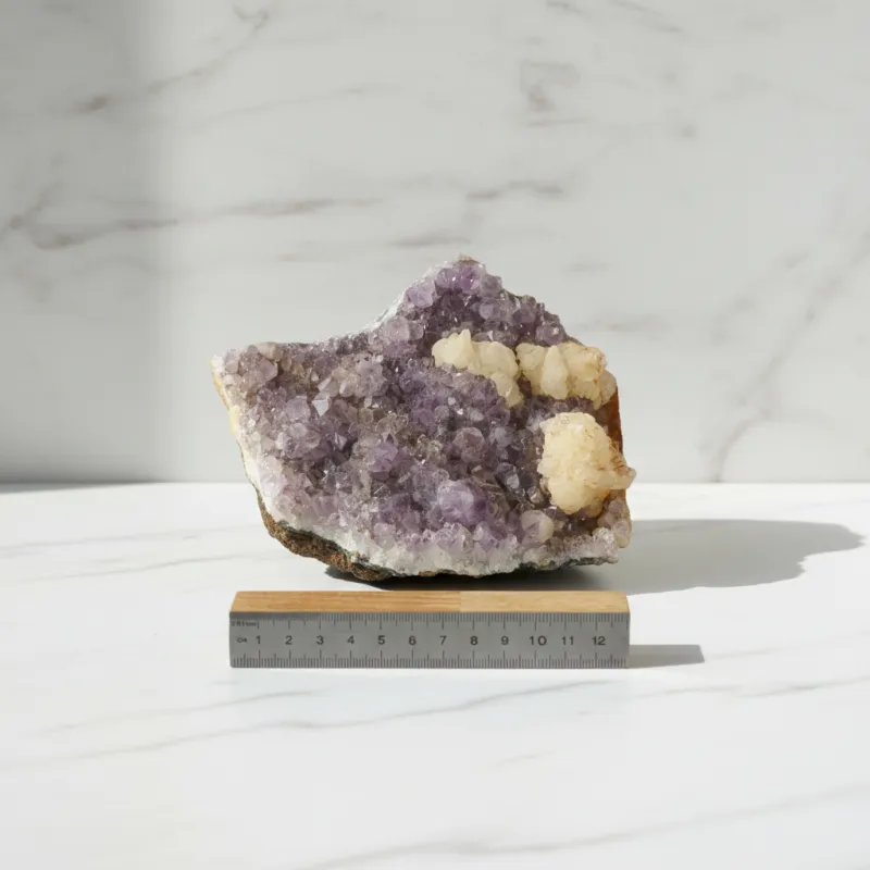 Amethyst Rohstück mit Calcit – ca. 150x140 mm #330