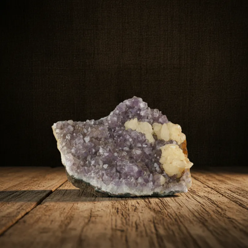 Amethyst Rohstück mit Calcit – ca. 150x140 mm #330