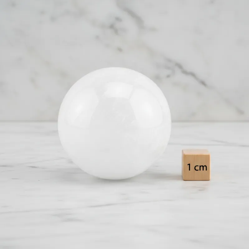 Selenit Kugel – Ø ca. 40 mm (Weiß) #436