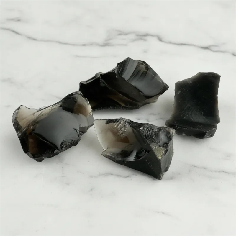 Rauchobsidian 1 Set (4 Stück) ca. 100 g #556 Rauchobsidian 1 Set (4 Stück) ca. 100 g #556