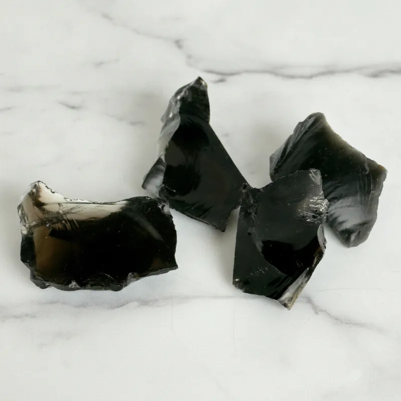 Rauchobsidian 1 Set (4 Stück) ca. 100 g #556