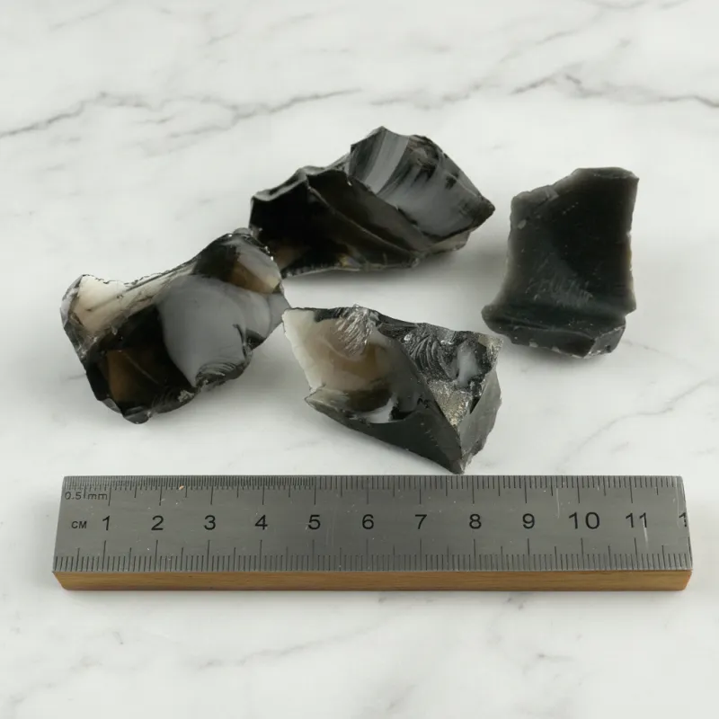 Rauchobsidian 1 Set (4 Stück) ca. 100 g #556