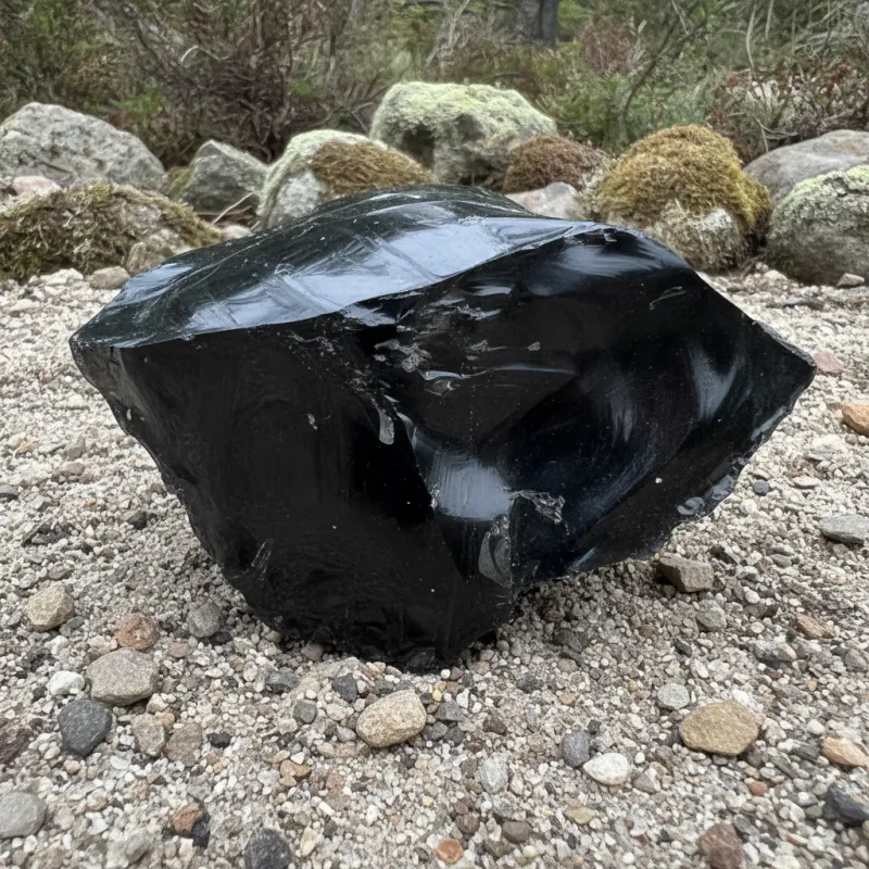 Schwarzer Obsidian ca. 865 g #557