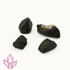 Schörl 4 Kristallstücke aus Tansania