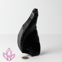 Obsidian Rohstein Schwarz-Silber, 490 g