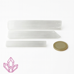 Selenit Rohsteine Stäbe 95 g Konvolut