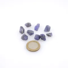 Tansanit Rohstein Konvolut (9 Stücke), 10 g, Merelani
